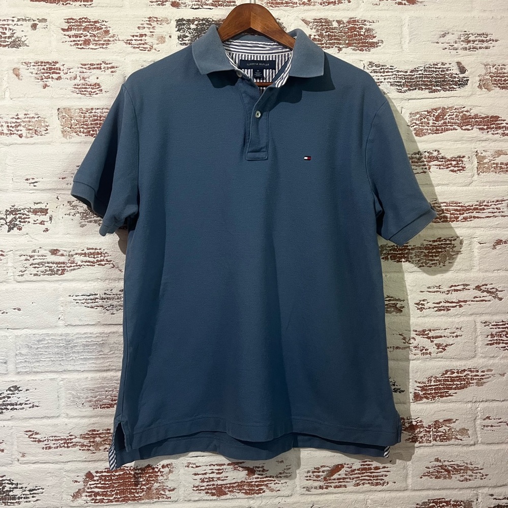 Tommy Hilfiger Polo Shirt Men’s Blue Cotton Medium
